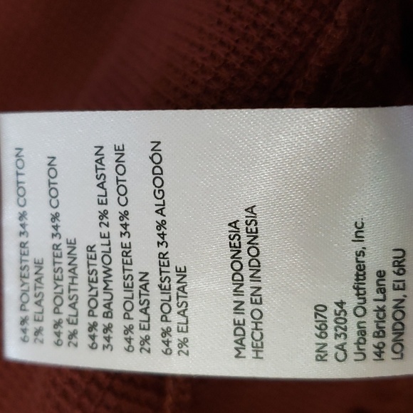 NWT Free People All Nighter Long Sleeve Waffle Crop Top - XL - Red Jasper - Picture 9 of 16